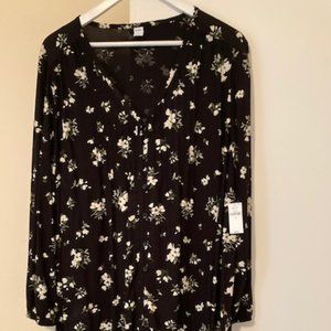 Pintucked Button-Front Floral Swing Dress